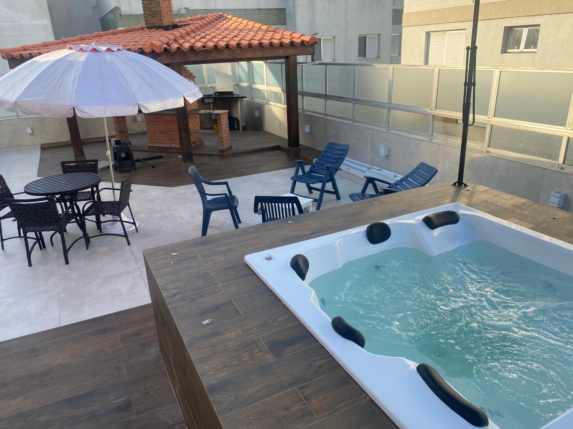Cobertura Guaruja Apto Com Jacuzzi E Churrasqueira Екстер'єр фото